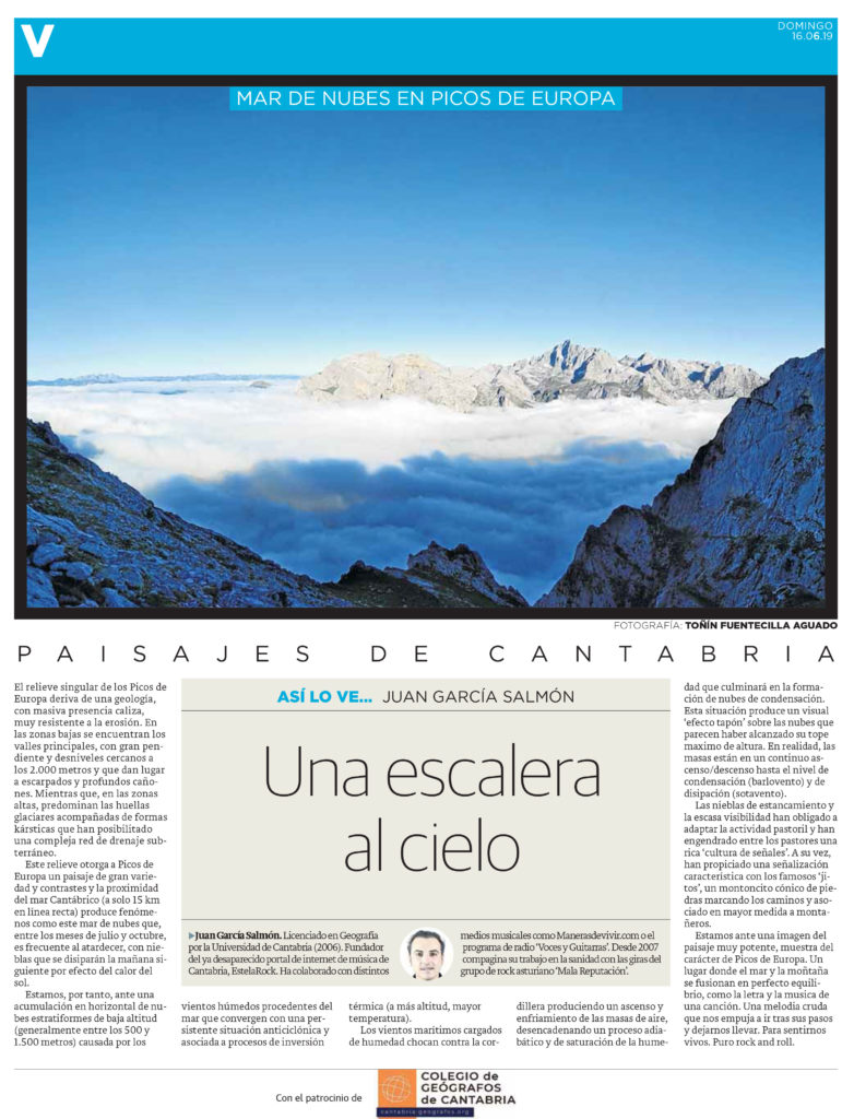 PDF del artículo publicado por el Diario Montañés el 16 de junio de 2019 y escrito por Juan García Salmón